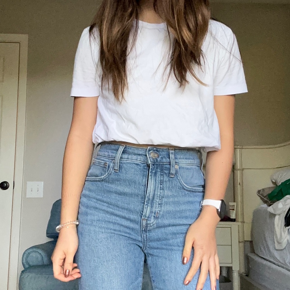Zara white cropped shirt